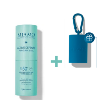 Miamo skin concerns active defense nude sun stick spf50+ 15g + in Omaggio porta stick in silicone