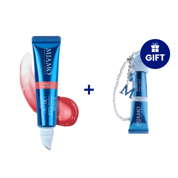 Miamo Skincolor Care Lip Gloss Aging Defense spf 30+ Coral Peach Flavor 15 ml + in Omaggio Lip Charm 